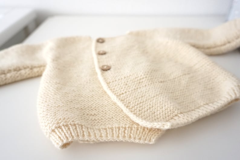 Baby Sweater Knitting Pattern - 2 versions - 3 sizes (0-9 Months)