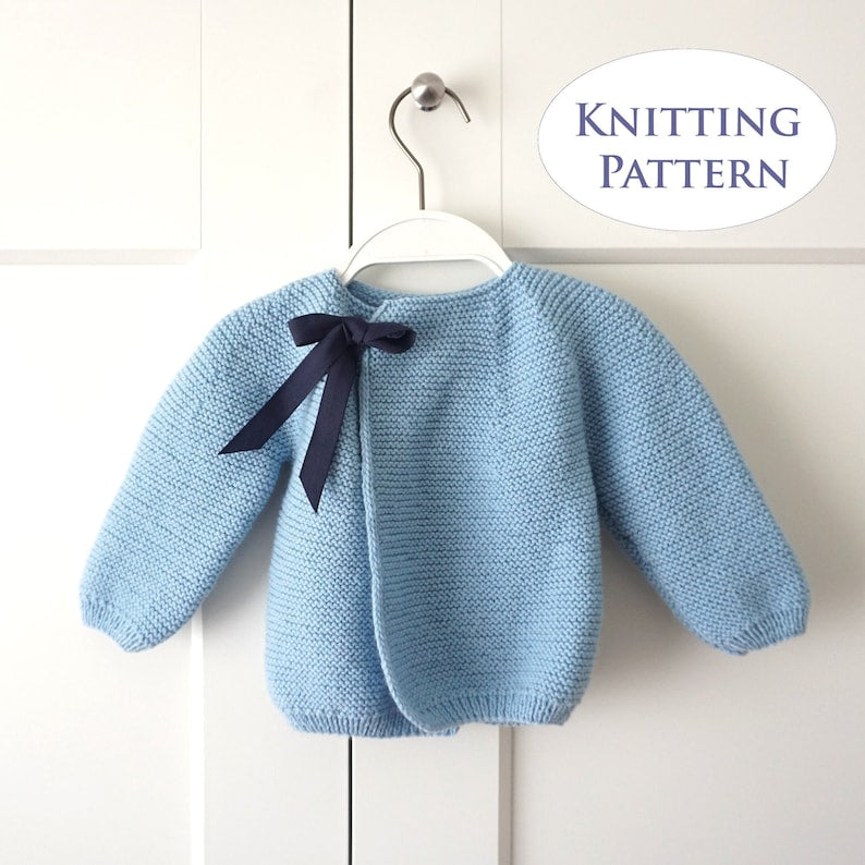 Baby Sweater Knitting Pattern - 2 versions - 3 sizes (0-9 Months)