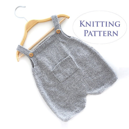 Romper Knitting Pattern -  4 sizes (0-18M)