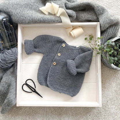 Baby Sweater Knitting Pattern - 2 versions - 3 sizes (0-9 Months)