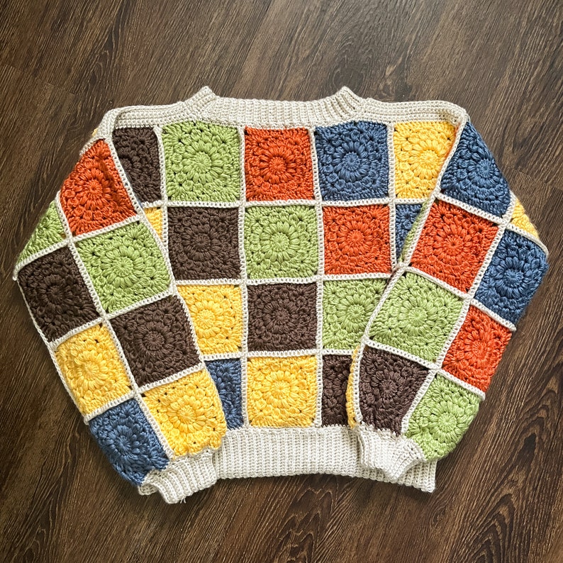 Patchwork Sweater Crochet Pattern - PDF Download