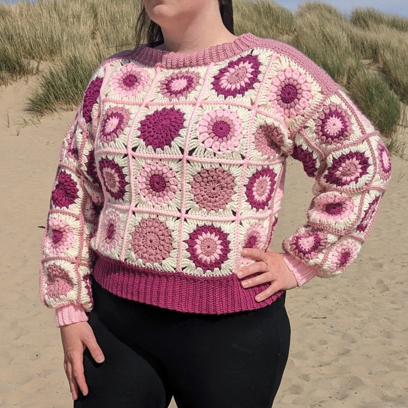 Patchwork Sweater Crochet Pattern - PDF Download