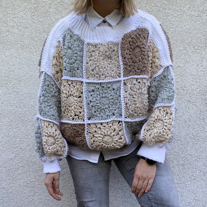 Patchwork Sweater Crochet Pattern - PDF Download