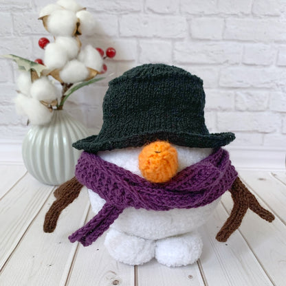 Snowman Gnome Knitted Pattern, Christmas gift