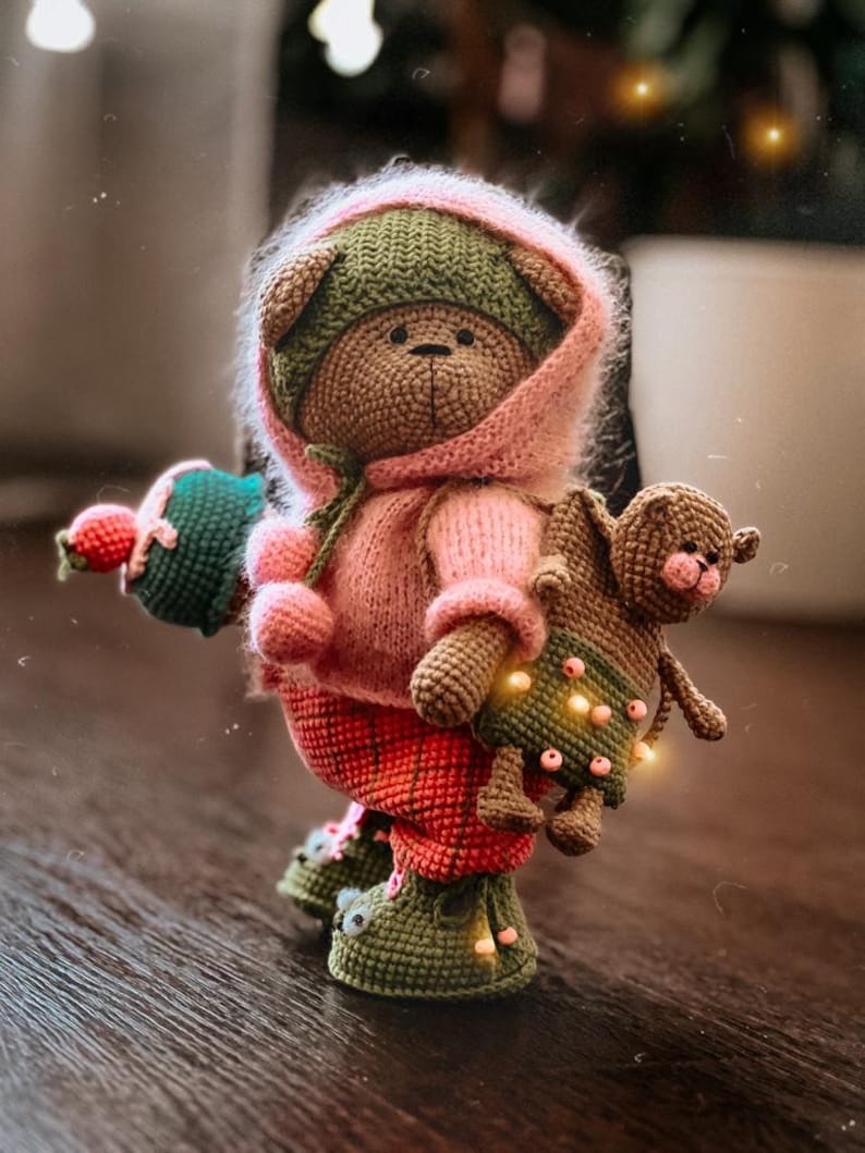 4 Outfits for the Christmas Bear - Crochet Patterns