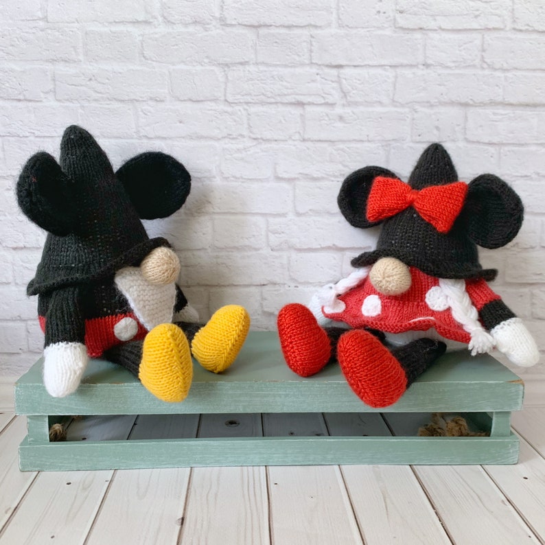 Mickey and Minnie Mouse Gnome’s Knitting Pattern