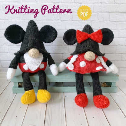 Mickey and Minnie Mouse Gnome’s Knitting Pattern