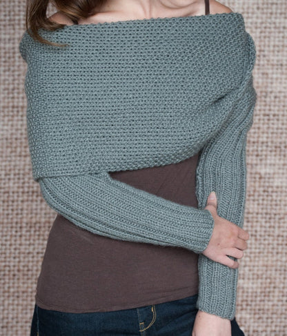 Sleeve Scarf Sweater Wrap - Knitting Pattern