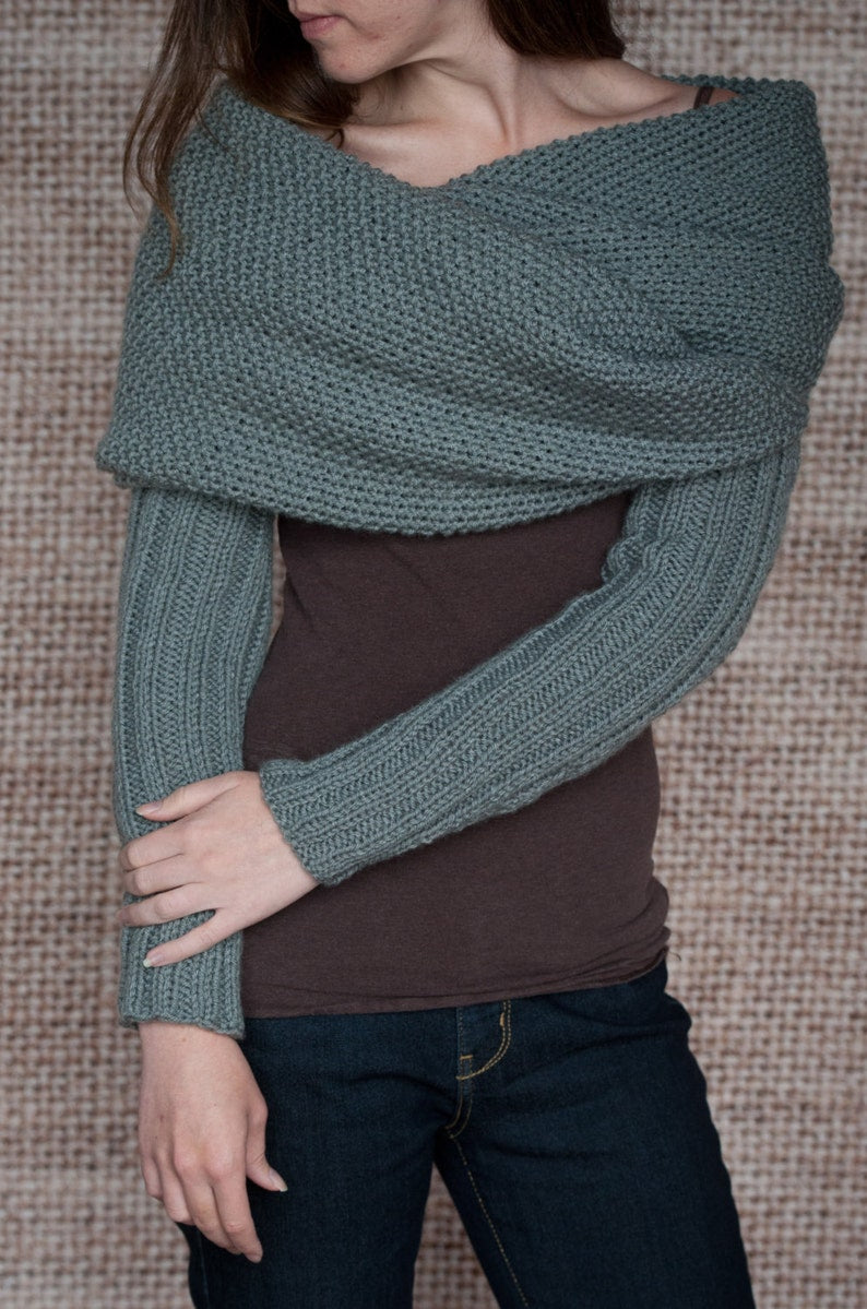 Sleeve Scarf Sweater Wrap - Knitting Pattern